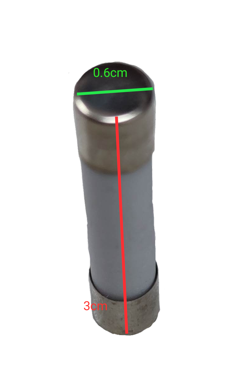 Ceramic Fuse 6x30mm 220V electrical component with metal caps for circuit protection