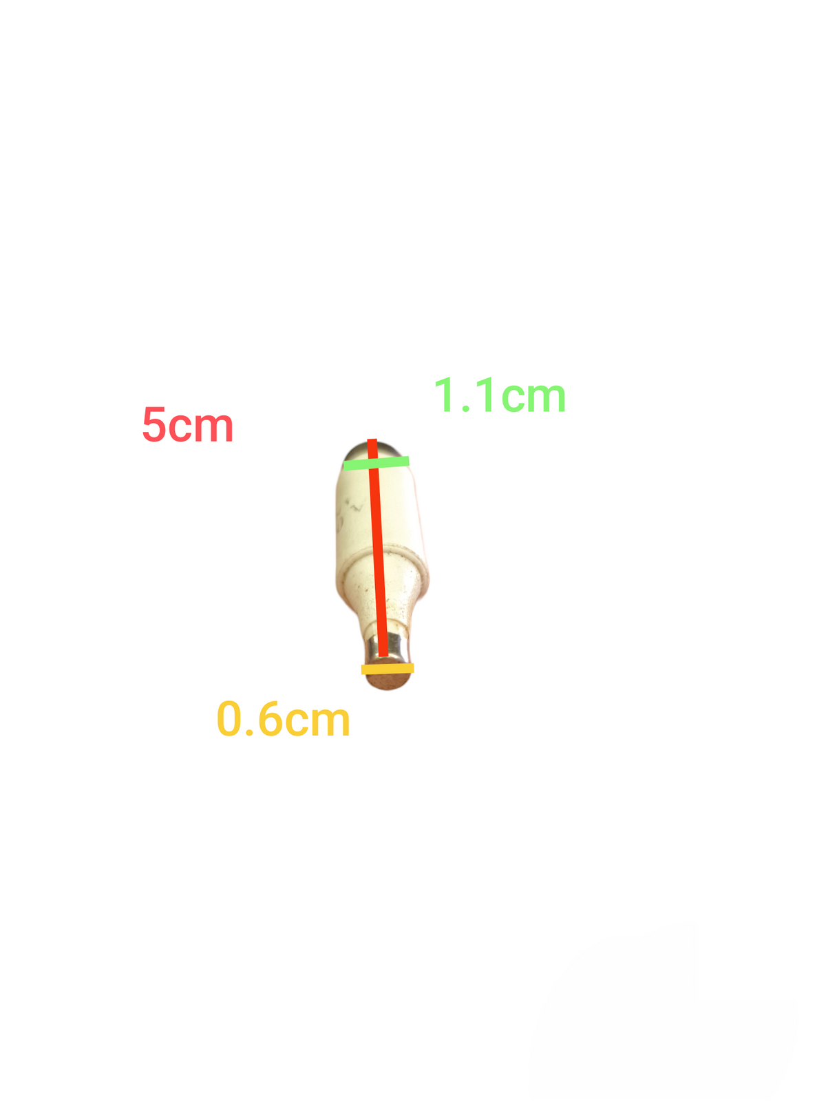 Ceramic Fuse E16 500V with 5cm length and 1.1cm diameter for electrical circuitry parts