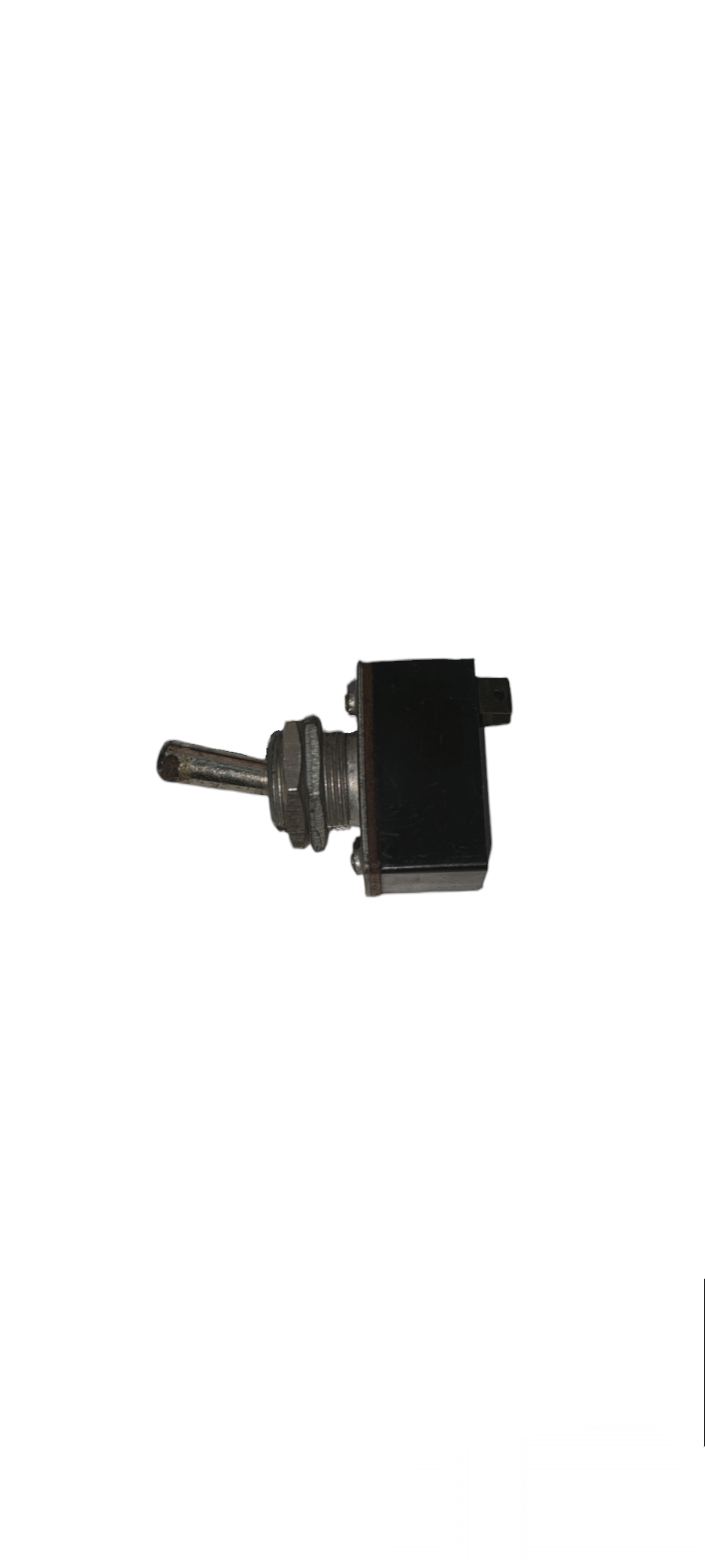 China Toggle Switch 2A 220V 2 Terminals with metal toggle lever and black plastic body