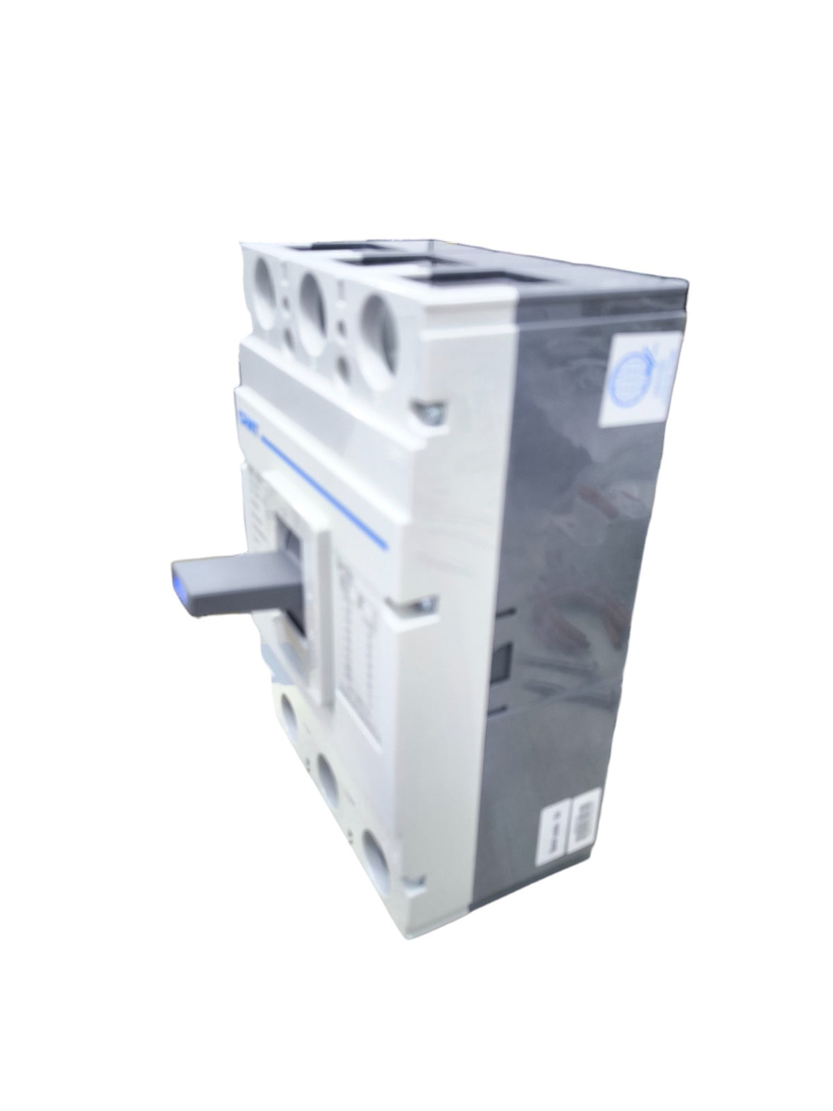 Chint 3 pole circuit breaker 500A electrical component with switch lever and gray casing