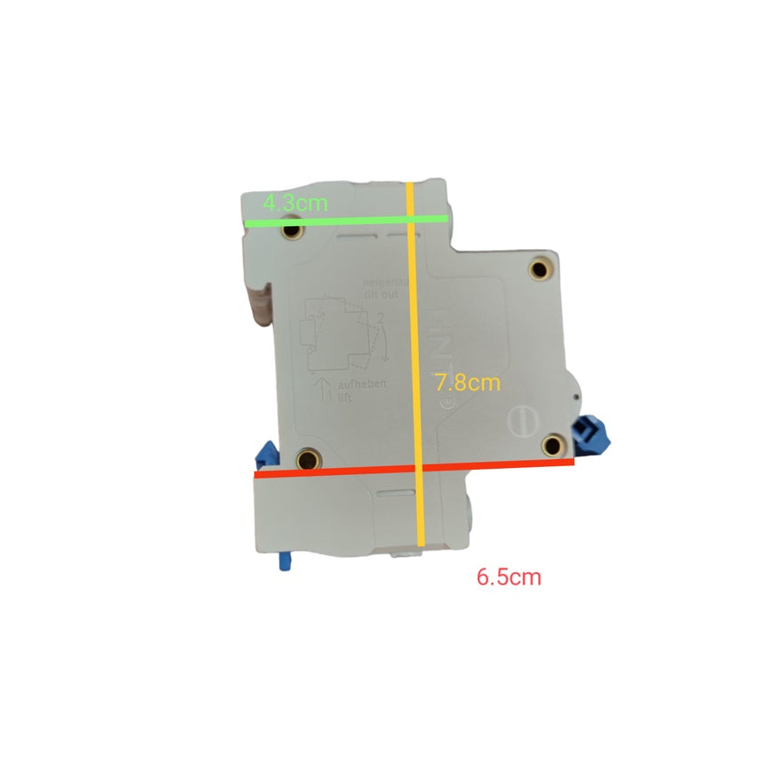 CHINT 32A 2Pole Miniature Circuit Breaker 4.5 KAIC 220V with dimensions 7.8cm by 6.5cm by 4.3cm