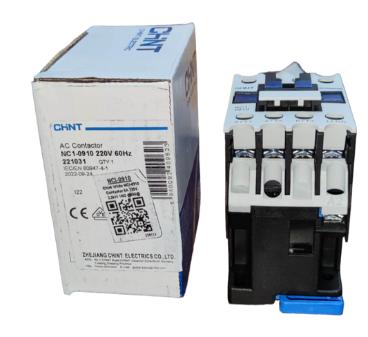 Chint Magnetic Contactor 25A 220V 1NO AC contactor device with packaging box