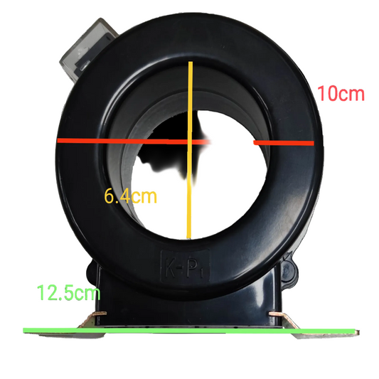 CK-61 Current Transformer 400:5 15VA black round core with labeled dimensions for electrical use