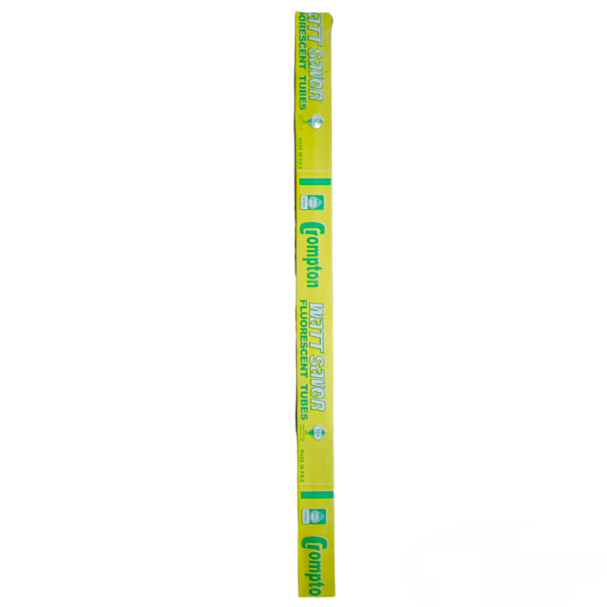 Crompton packaged compact 18W T-8 Black Light Fluorescent Tube in yellow sleeve for UV lighting applications