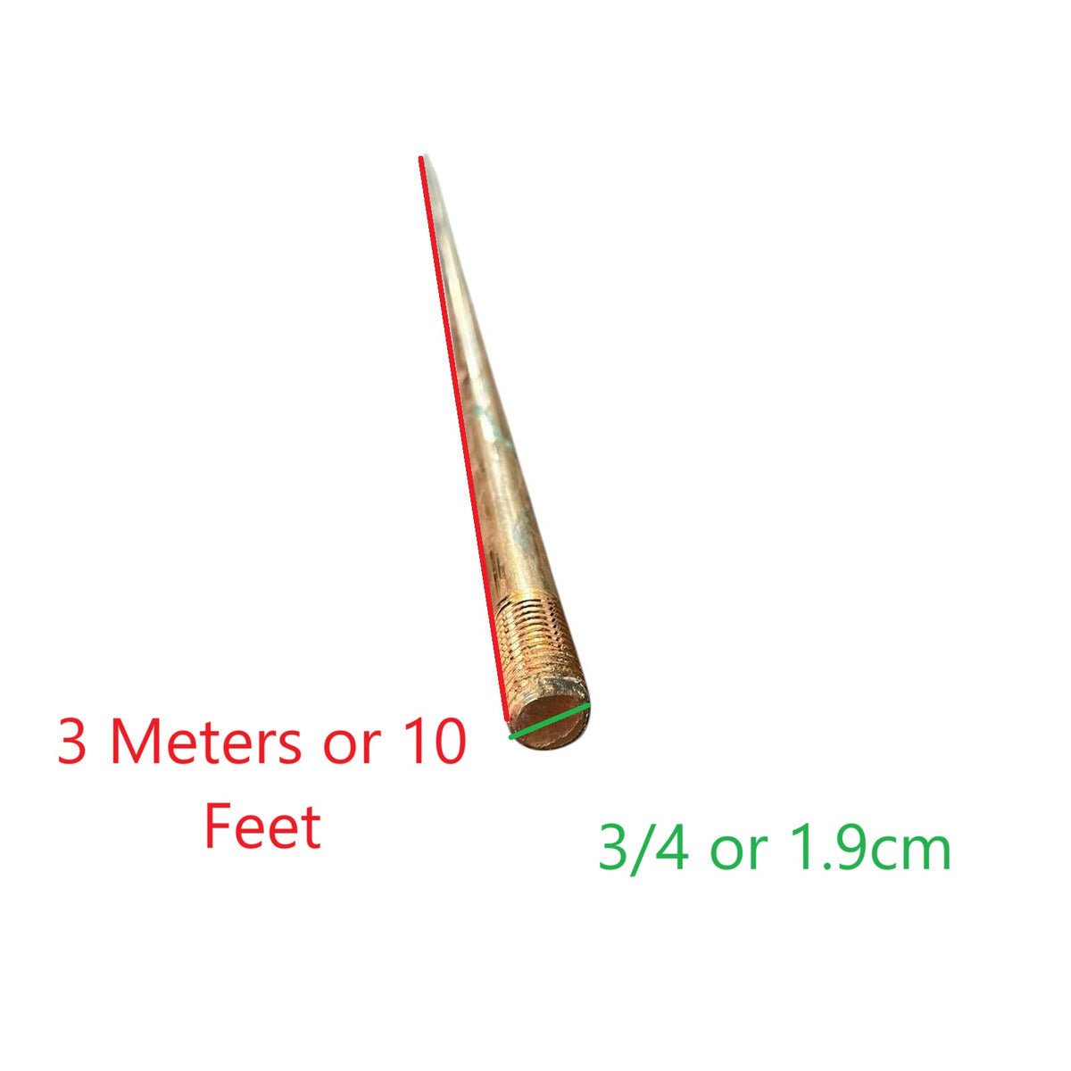 3 Meters Copper Coated Rod 10 Feet 2Mtrs for effective grounding applications