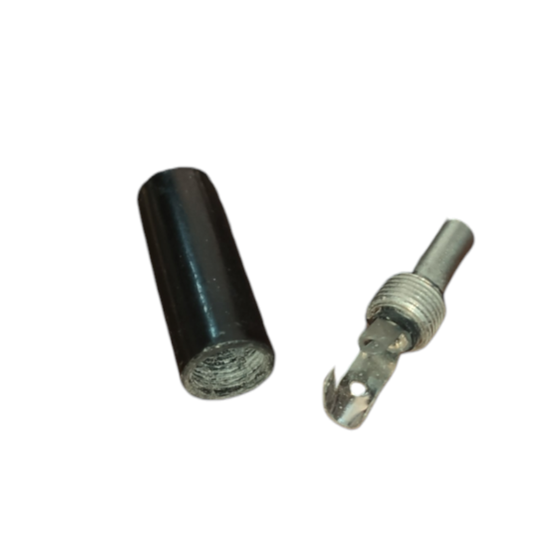 Crown Plug 2.5mm metal and black plastic components for power points switches and plugs