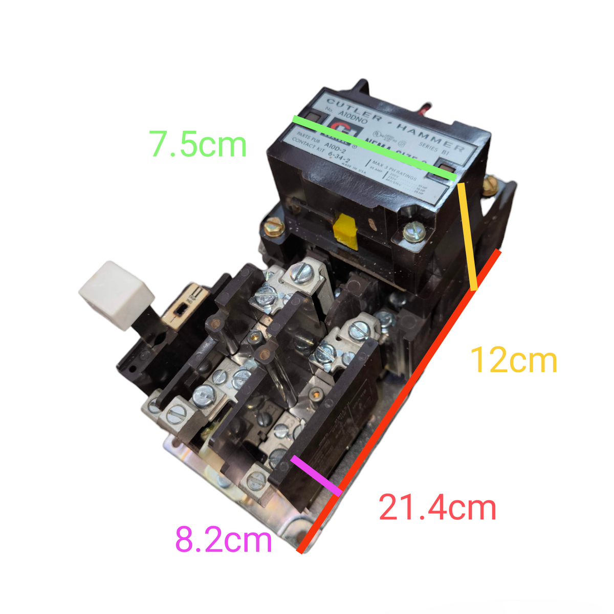 Cutler Hammer Contactor 45A 480V Nema Size 2 electrical relay switch with metal terminals