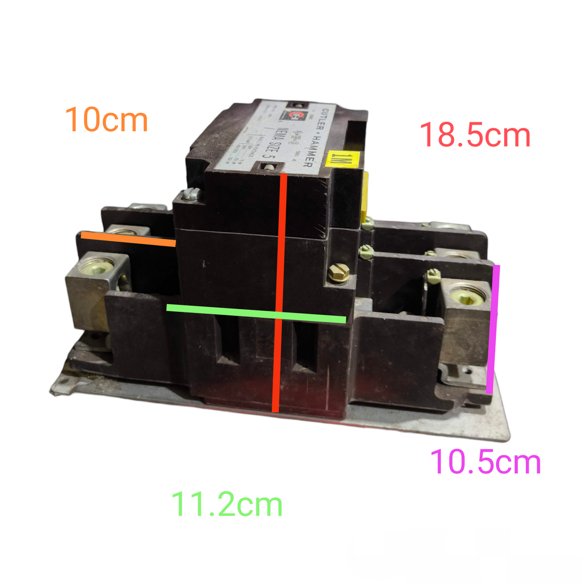 Cutler Hammer Magnetic Contactor 270A industrial electrical switch component with measured dimensions