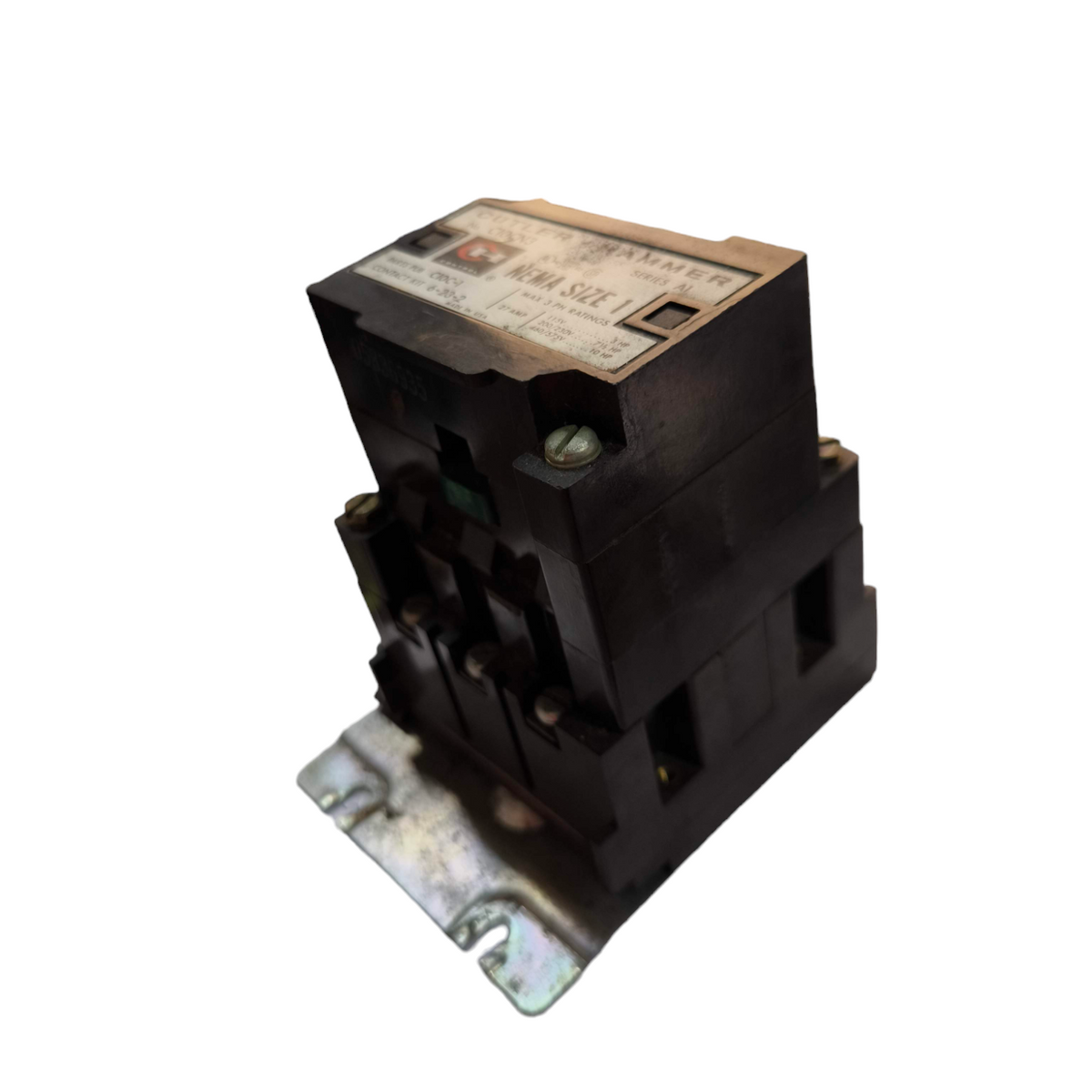 Cutler Hamer Magnetic Contactor 27A 220V black electrical switch component with metal base