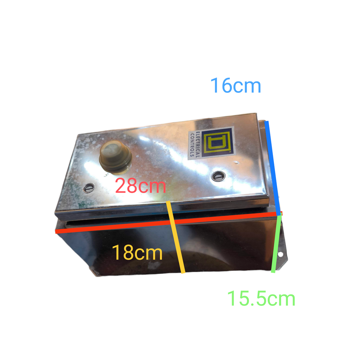 Square D Magnetic Starter Nema Size 0 280V 3 Phase 3HP with metal casing and control knob