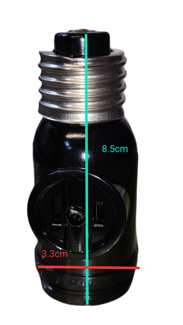 Omni Keyless Current Tap Socket E27 3A 250V with 2 Flat Pin Outlet