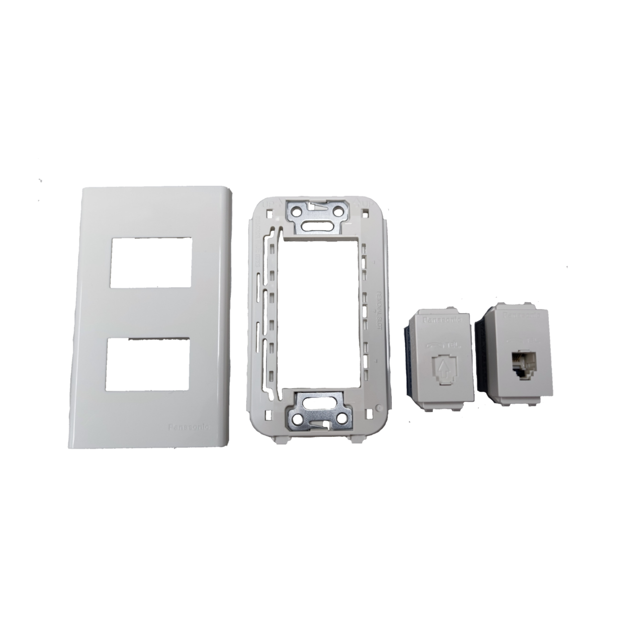 Panasonic 2 Gang Telephone Outlet with Plate, 2 Gang Voice Outlet with Plate WEG2164 x 2PCS / WEG6802W-1