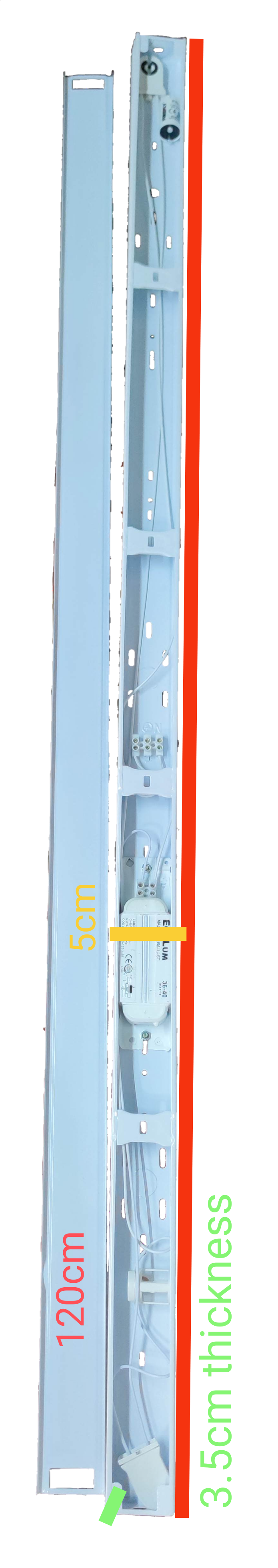Ecolum 1x40W Box Type Fluorescent Fixture 220V EXB40 Fixture Only