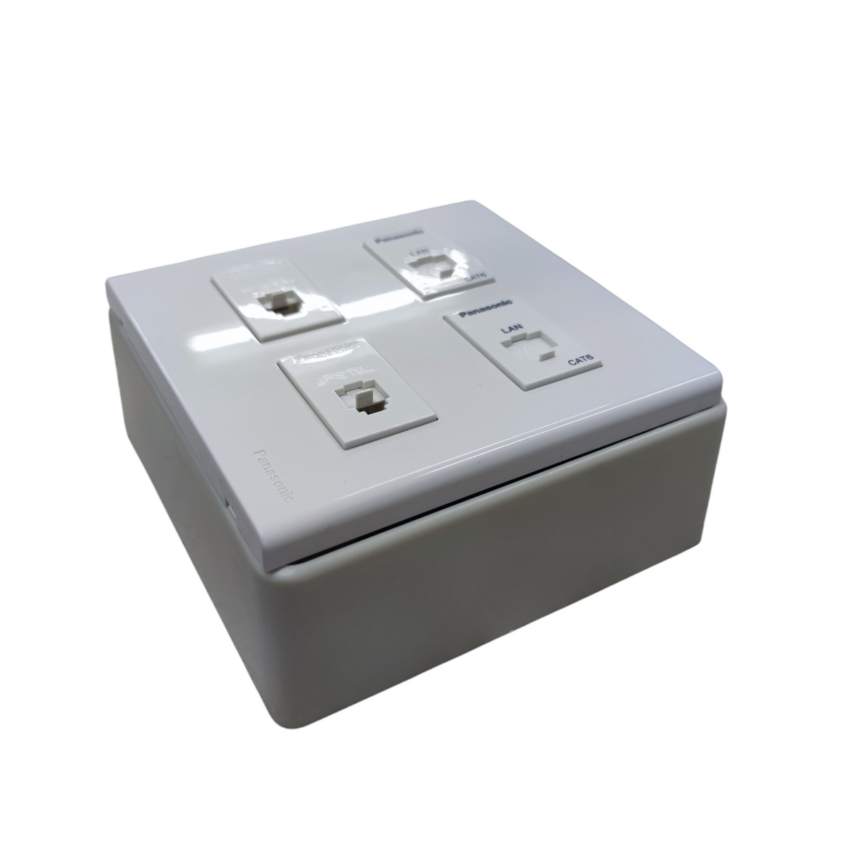 Panasonic 2 Gang CAT6 with 2 Gang Telephone Outlet Data with Voice and Utility Box WEG6804+(2XWEG24886)+(2XWEG2164)+Utility Box