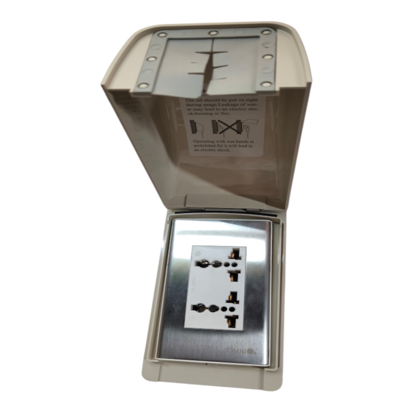 Omni Weatherproof Duplex Universal Outlet 16A 250V with Stainless Plate Cover WPP-601+WWP-113S+WWU-402