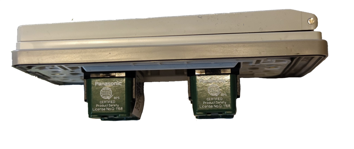Panasonic 2 Gang Switch with Weatherproof Plate Cover, 2 Gang 1 Way Switch Wide Series with Weatherproof Cover, 2 Gang Switch with Weatherproof Plate Cover WEG5001K-5 / WEG7902