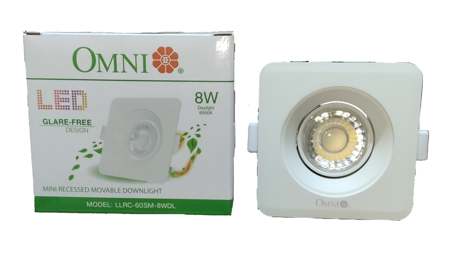 Omni 8W LED Downlight Square Movable Downlight Daylight 6500K 220V