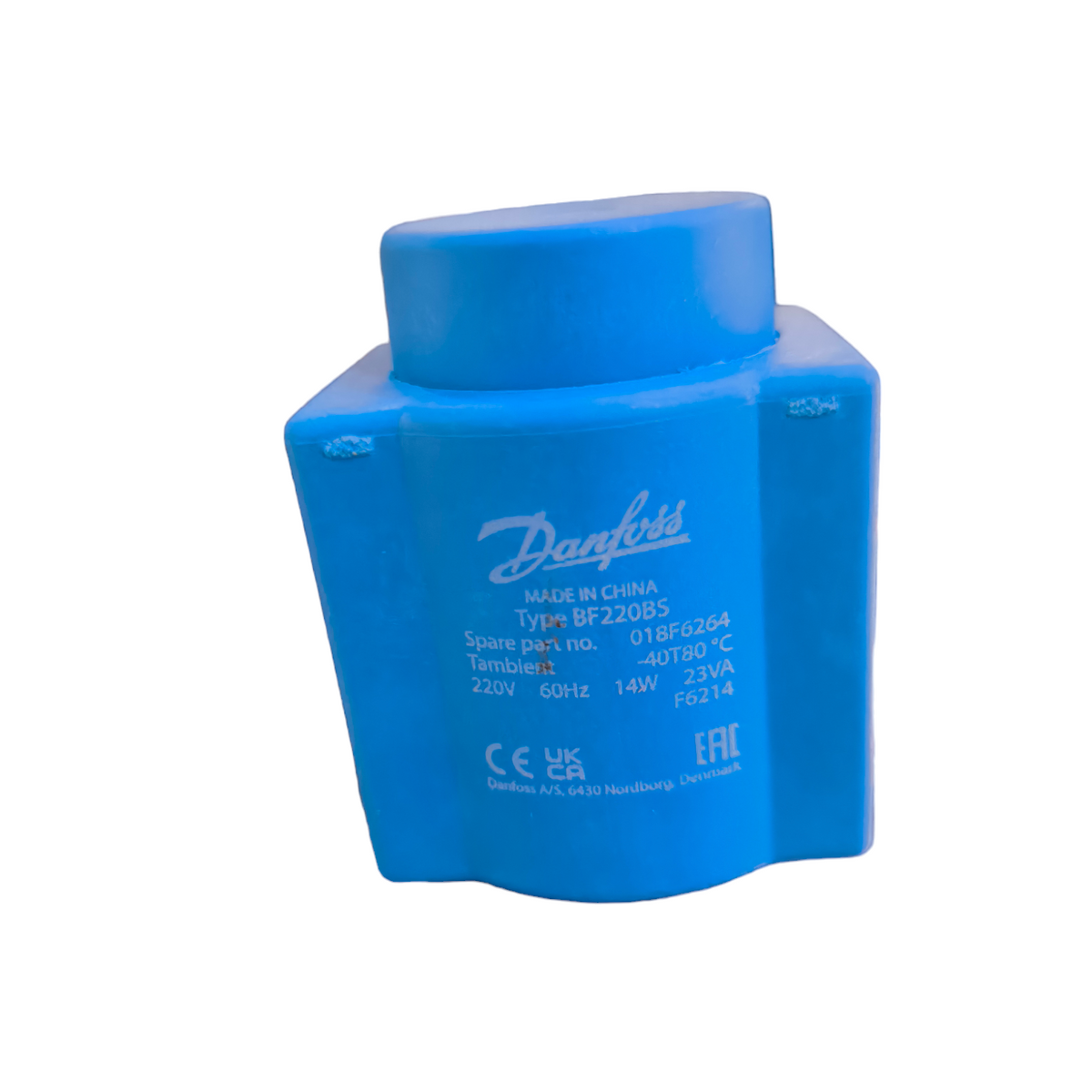 Danfoss Solenoid Coil 14W 220V 60 Hz in blue for power points switches and plugs