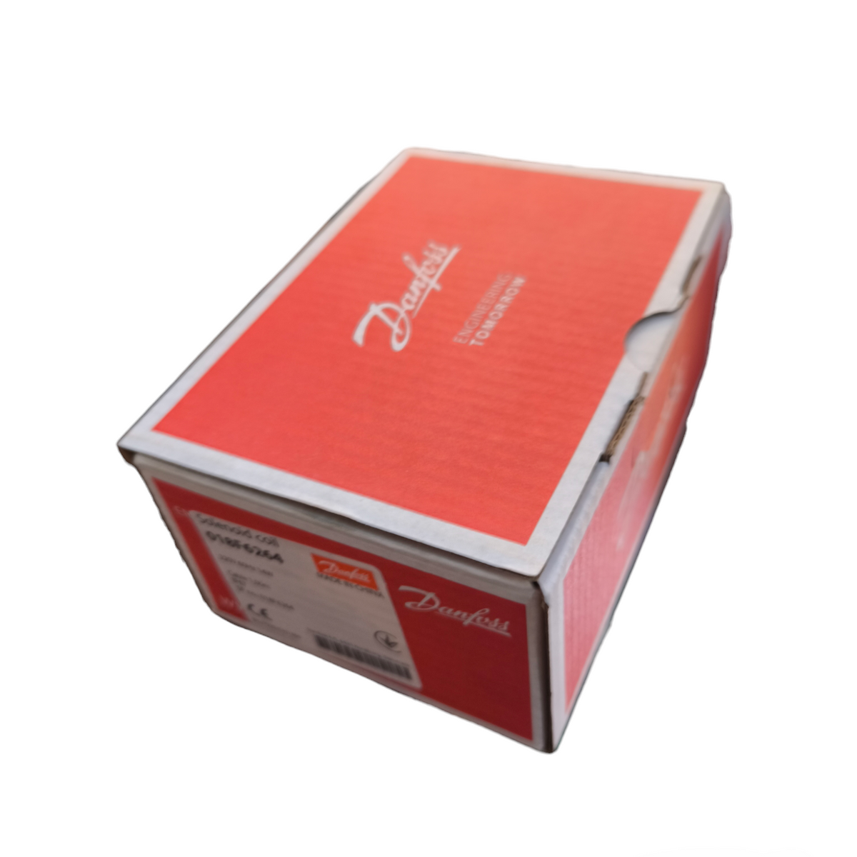 Danfoss branded red and white box packaging for Solenoid Coil 14W 220V 60 Hz in power points switches and plugs category