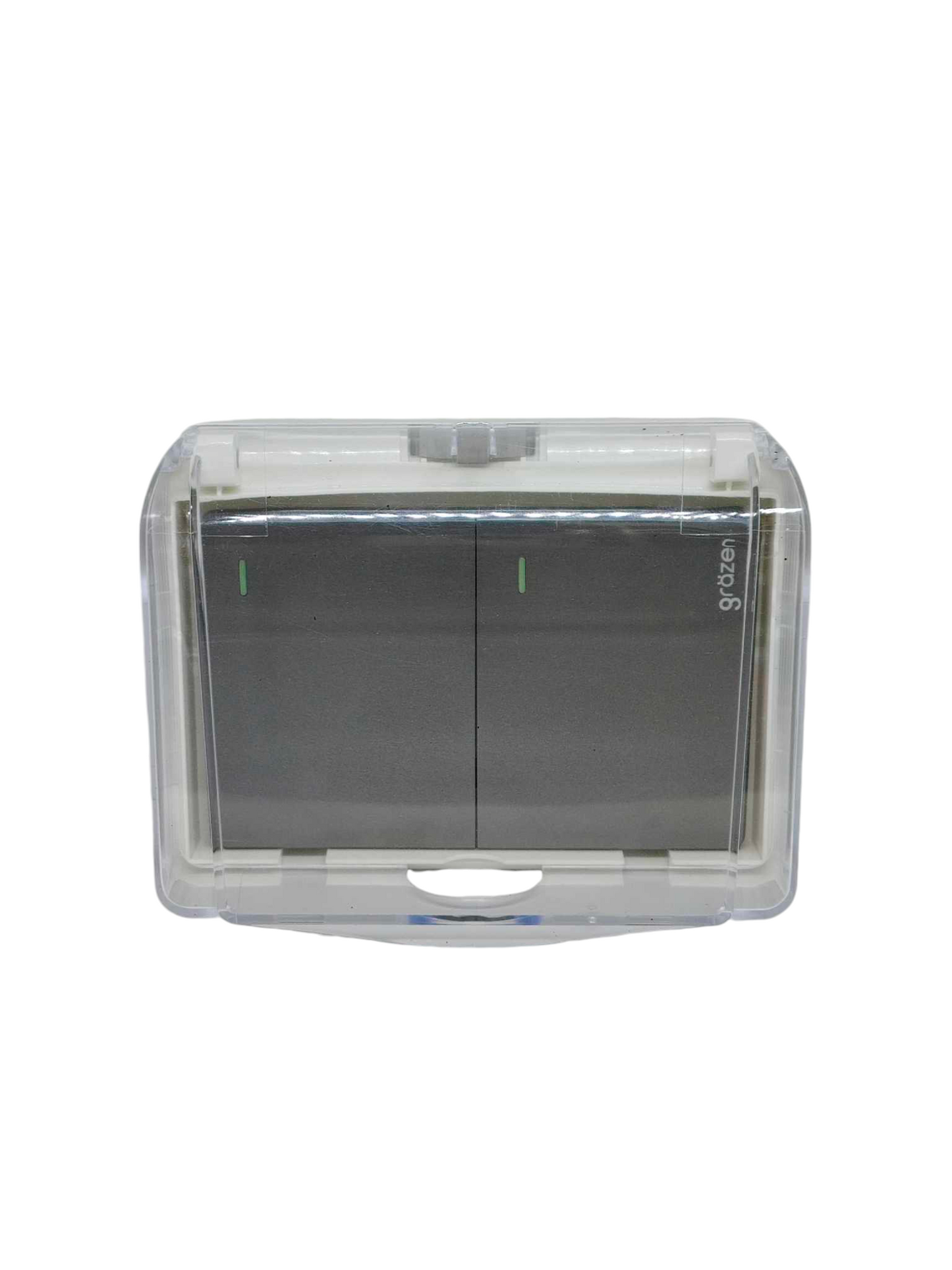 Grazen Weatherproof Plate Cover with 2 Gang 1 Way Switch 16A 220V WC-019-W+GW-003