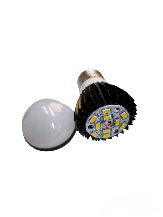 Denko 5W LED bulb E27 220V with removable cover showing LED chips and heat sink design