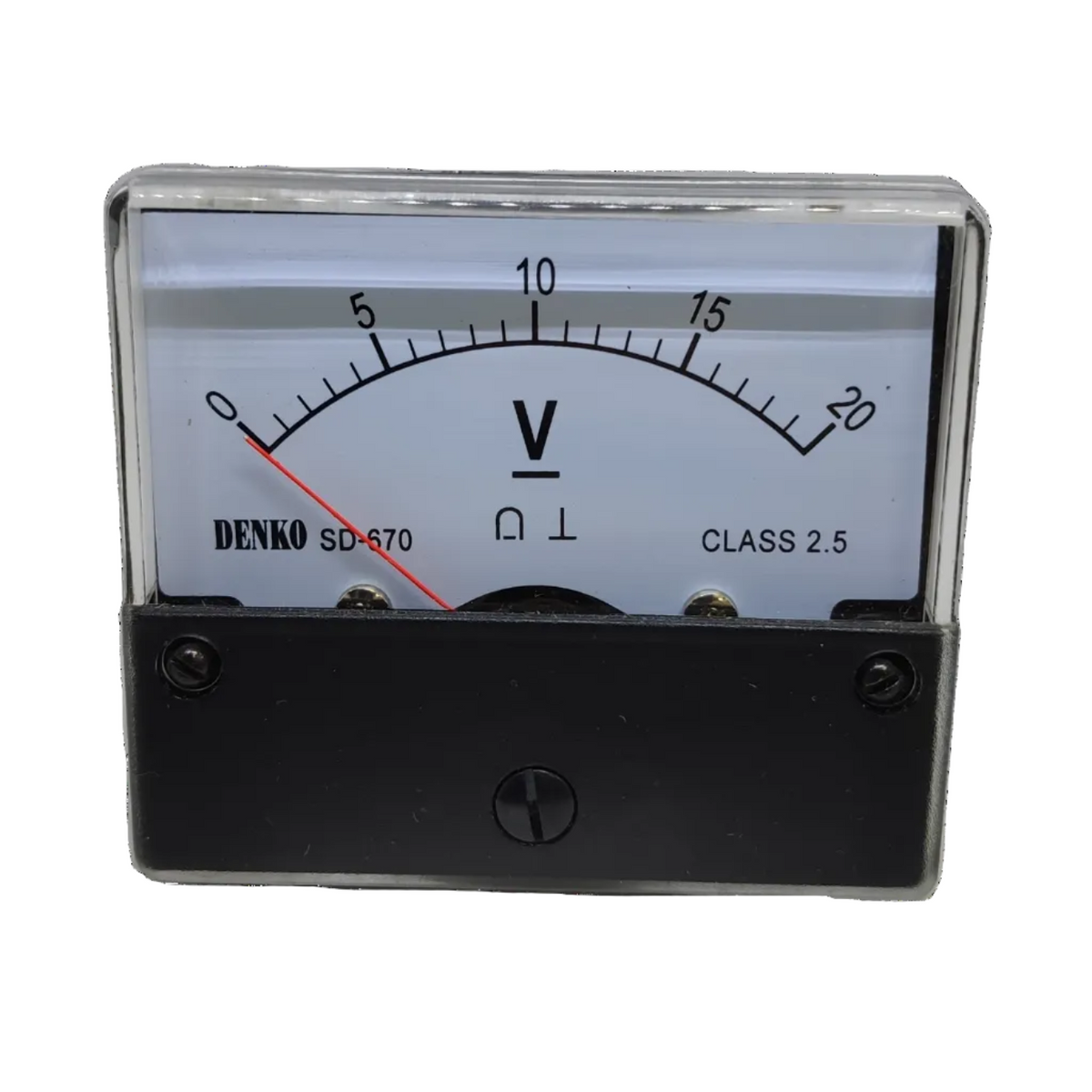 Denko DC volt panel meter with clear display for accurate voltage readings in electrical testing