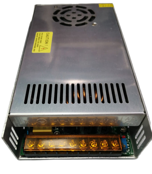 ZwitseRise Power Supply 12V 50A metal casing with cooling fan and terminal connectors for door chimes and bells