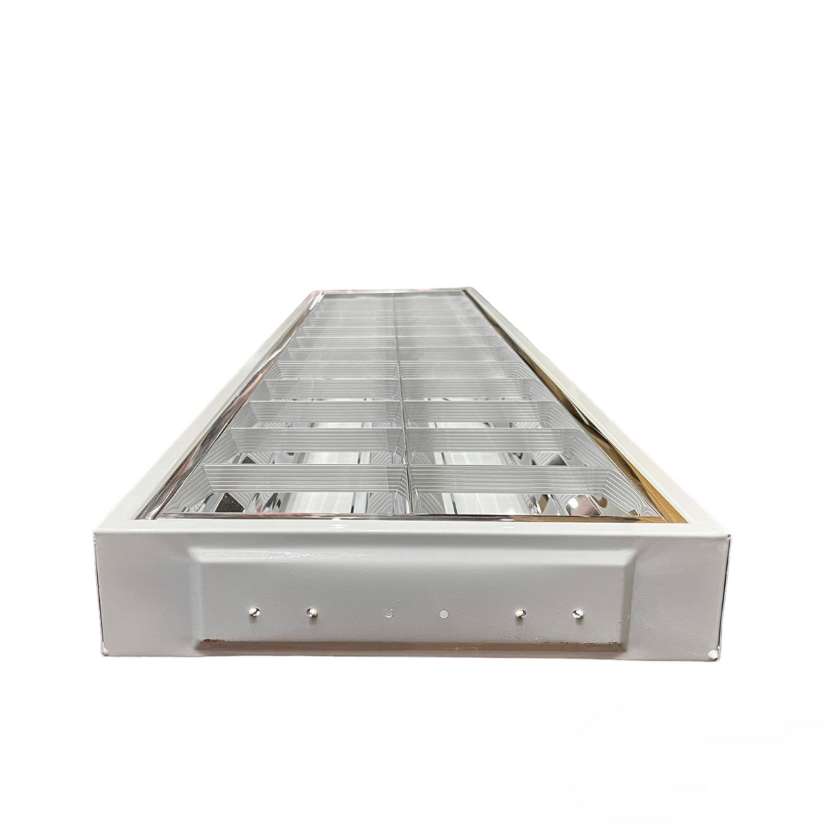 Denko T8 2x18W LED fluorescent tube in a sleek metallic housing for bright lighting solutions