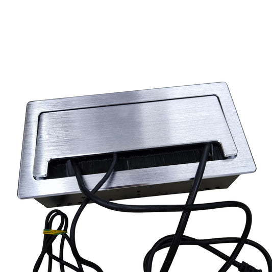 Grippes desktop conference power outlet with sleek design and integrated cable management