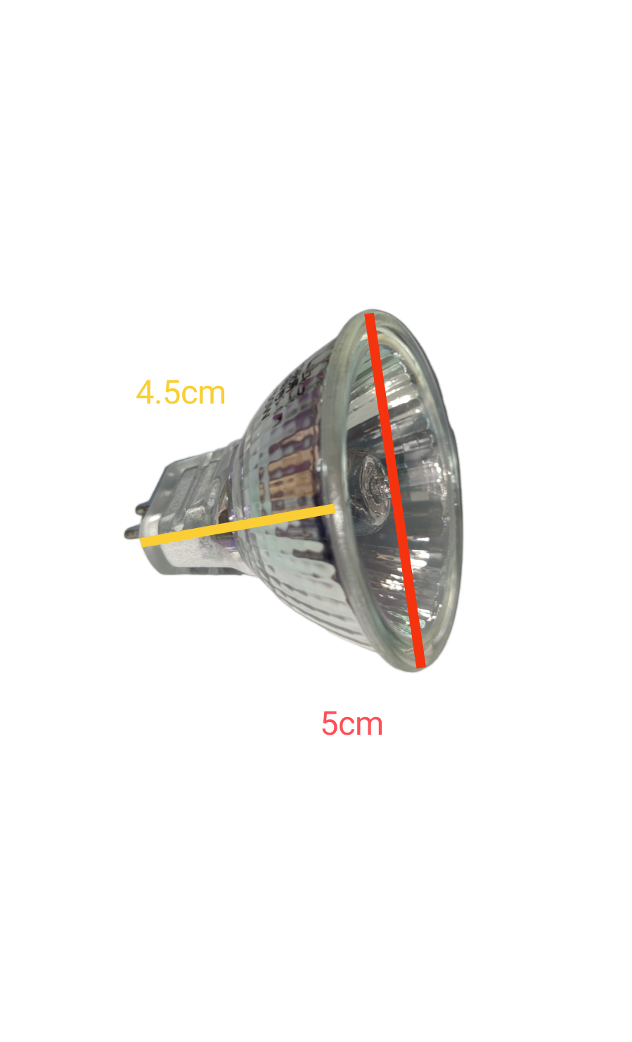 Vicloon Dichroic Halogen Lamp 50W 220V MR16 clear glass bulb with 5cm diameter and 4.5cm length