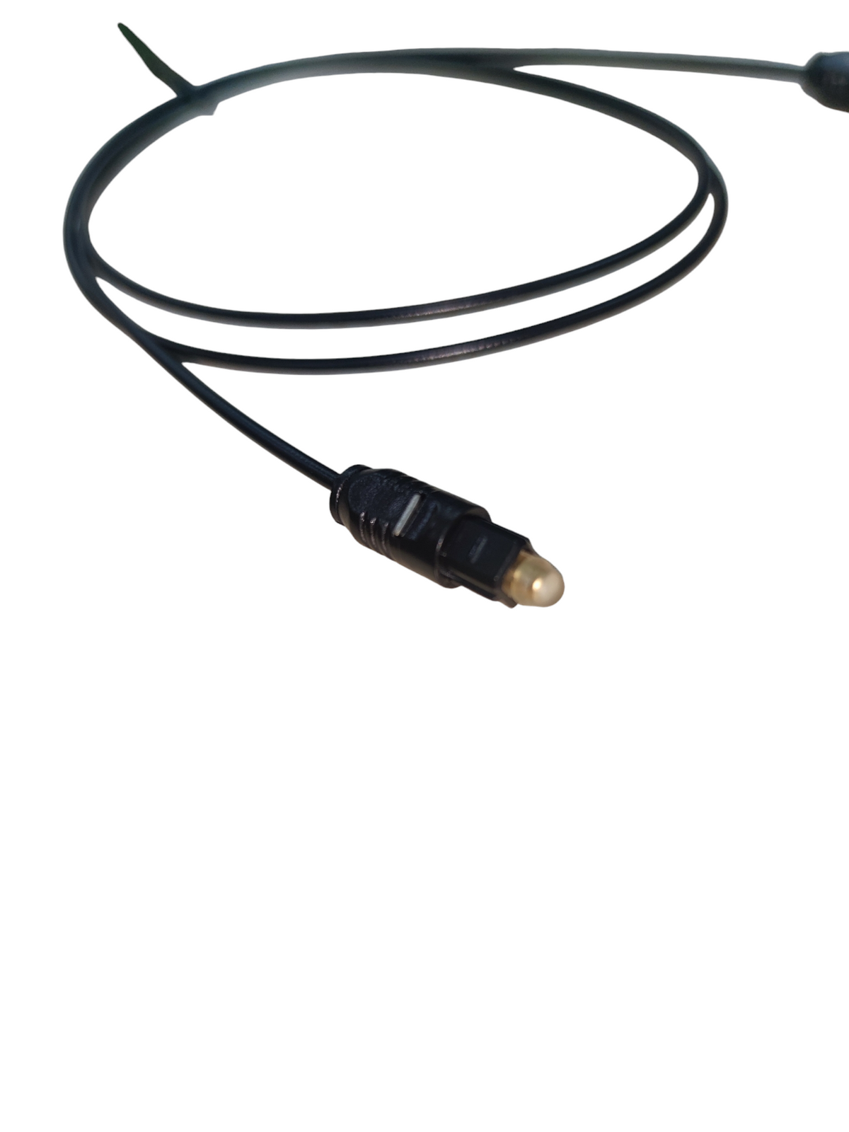 Black digital fiber optic cable audio with plastic connector for high-quality sound transmission