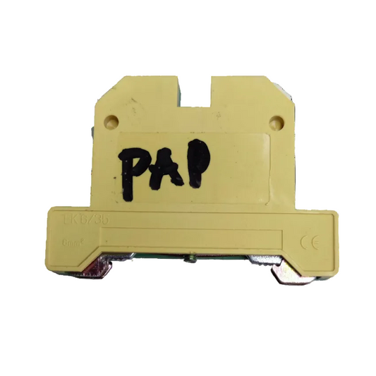 Grippes DIN rail terminal block yellow green for secure electrical connections
