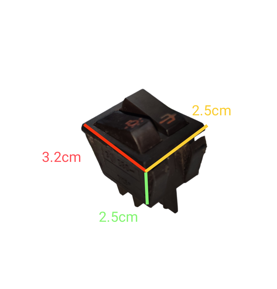 Electx Electrical Supply Dual Double Switch 3A 250V black electrical switch with dimensions