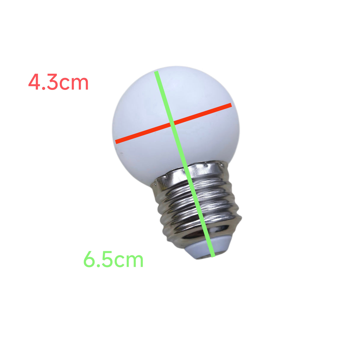 Denko E27 daylight white LED bulb 6500K with standard size of 4.3cm diameter and 6.5cm height