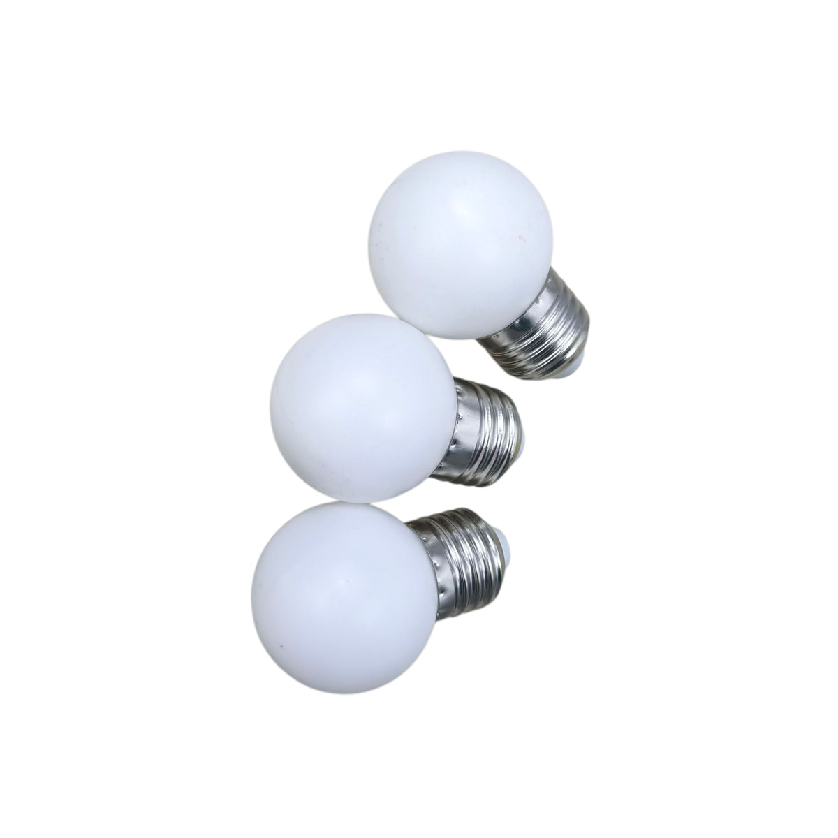 Denko E27 daylight white LED bulb 6500K pack of three with round, smooth design for bright lighting