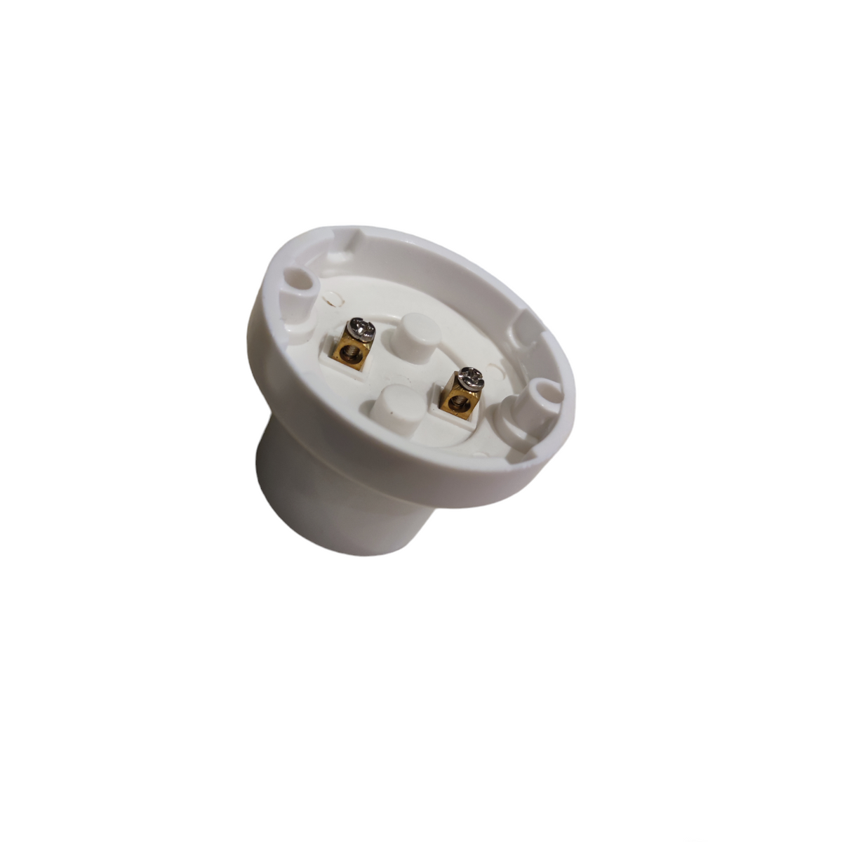 White E27 lamp socket for 2x2 PVC lighting installation accessory by Electx Electrical Supply