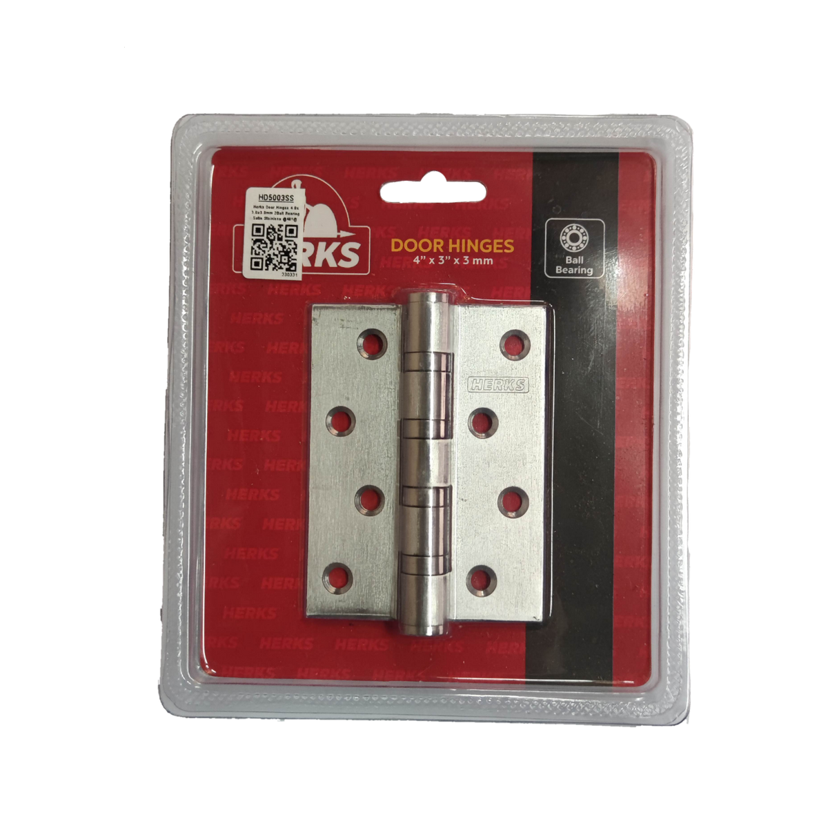Door Hinges 4" x 3" x 3mm Ball Bearing Stainless Metal Satin Stainless Finish HD5003SS ( Herks)