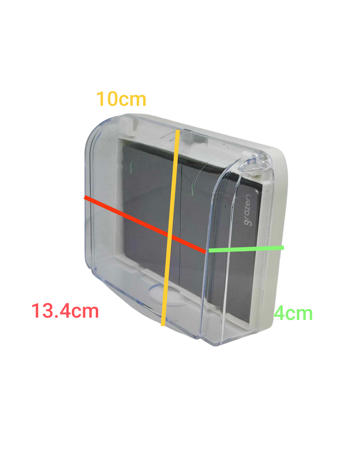 Grazen Weatherproof Plate Cover with 2 Gang 1 Way Switch 16A 220V WC-019-W+GW-003