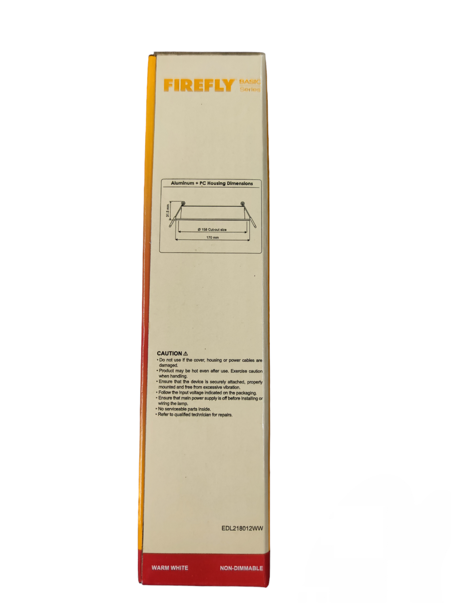 Firefly 12W LED Downlight 220V 3000K Warm White EDL218012WW