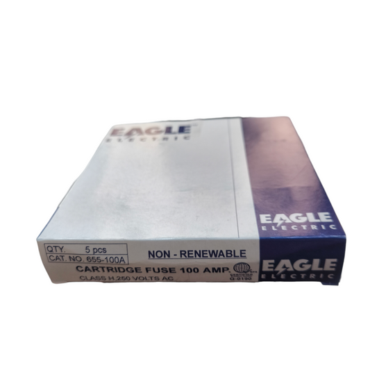 Eagle 100A Non- Renewable Fuse cartridge pack of 5 pieces for electrical circuitry and parts