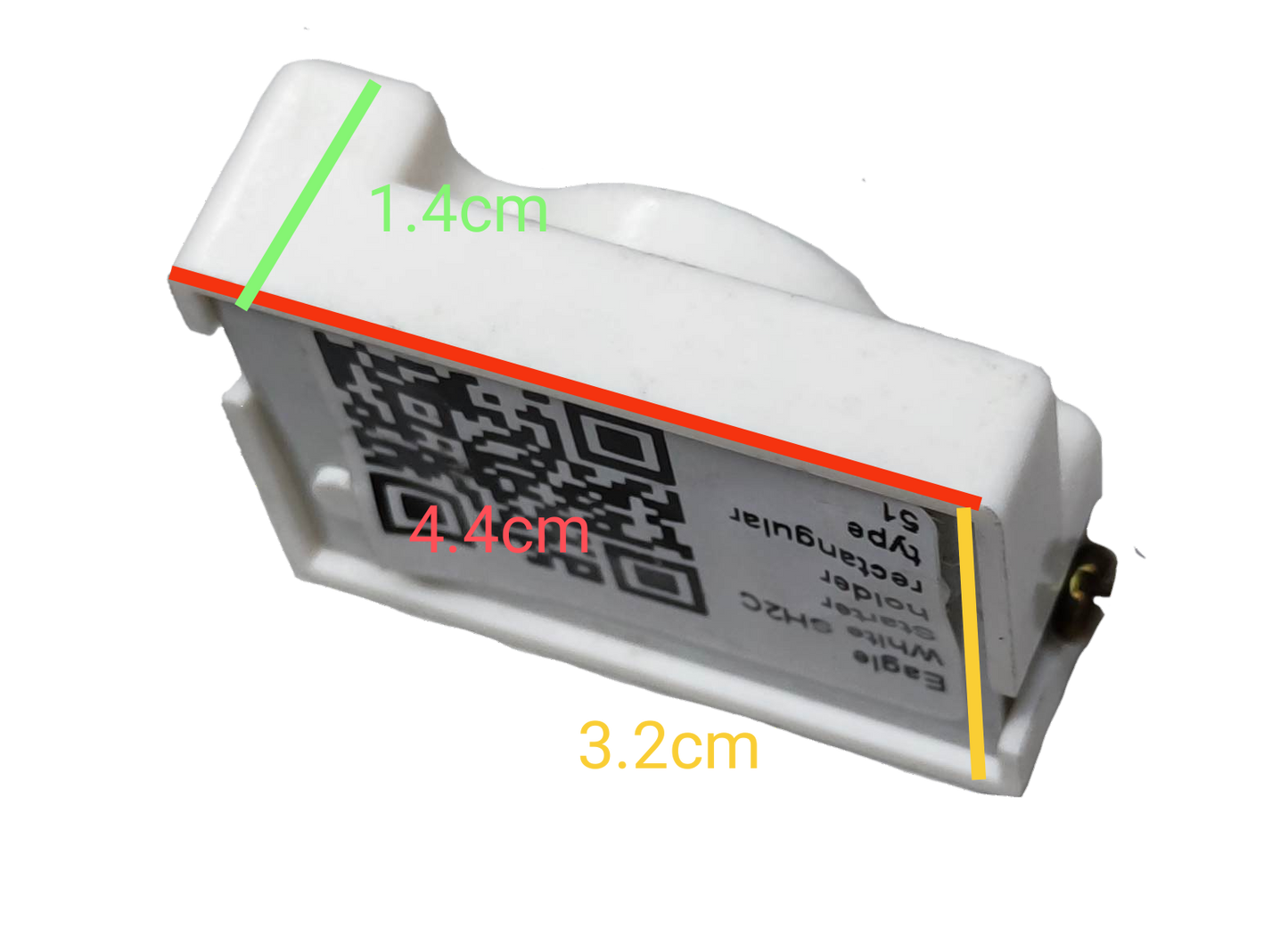 Eagle Starter Holder SH2-C compact design with QR code and dimensions for lighting installation