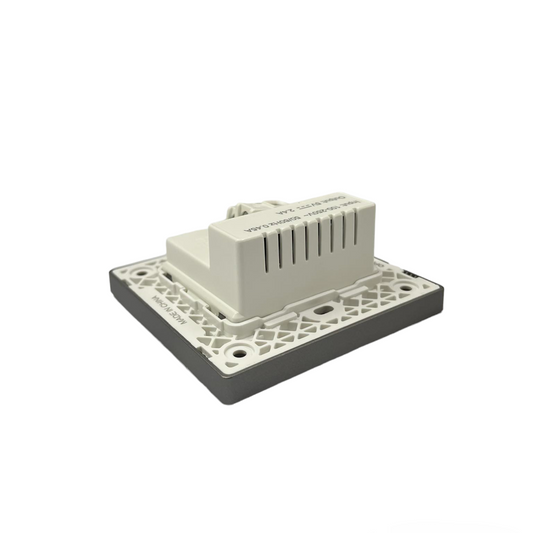 Opple Duplex Universal Outlet Square Gray 16A 250V with 2 Gang USB-A 5V 2.4A Outlet with Plate Cover and Square Utility Box F021685 H1G06