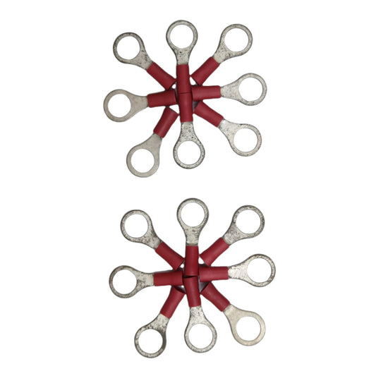 Local Terminal Lugs Ring Type Red Insulation 2.0mm (10Pcs + 10Pcs Free) , Ring Terminal Lugs, Round Terminal Lugs