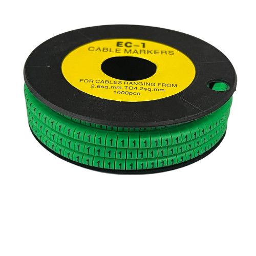 Grippes Cable Marker 1 Green spool of 1000 numbered plastic cable markers for organizing and labeling wires