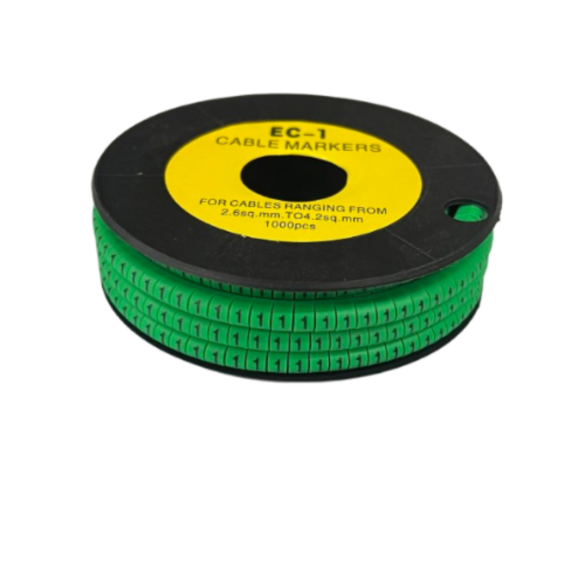 Grippes Cable Marker 1 Green spool of 1000 numbered plastic cable markers for organizing and labeling wires