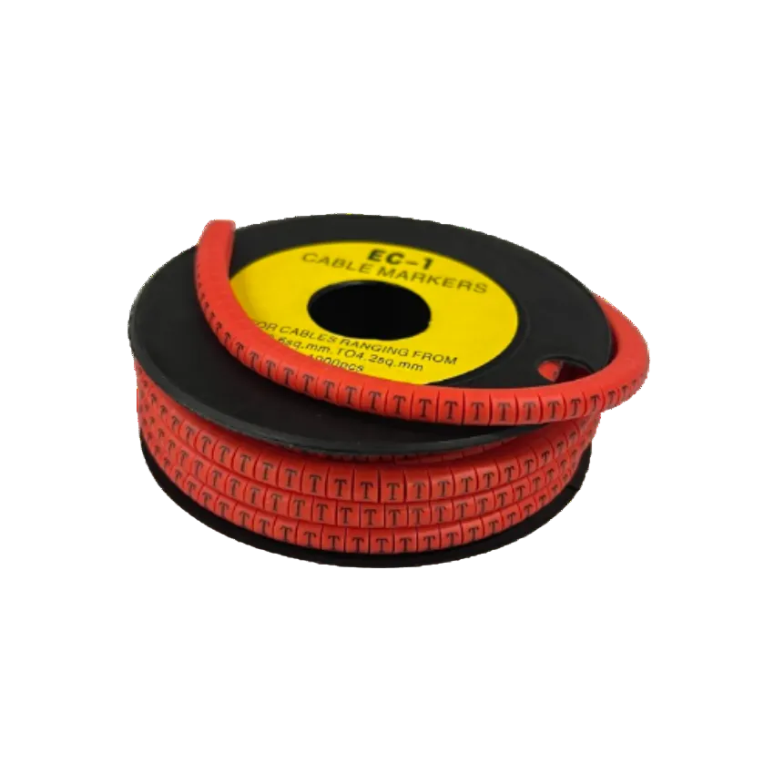 Grippes T Marker Red 2.6mm to 4.2mm 1000pcs cable markers spool for cable management