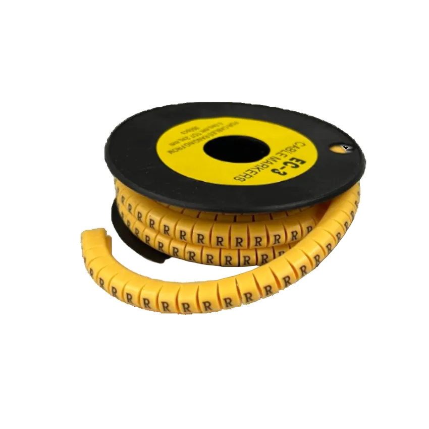 Grippes cable management spool of Cable Marker R - Yellow labels for wire identification