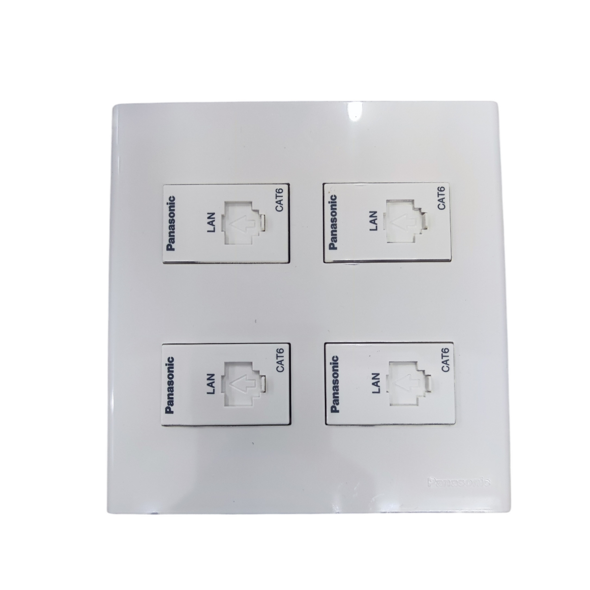 Panasonic 4 Gang CAT6 Data Outlet Wide Series WEG6804+(4XWEG24886)+Utility Box