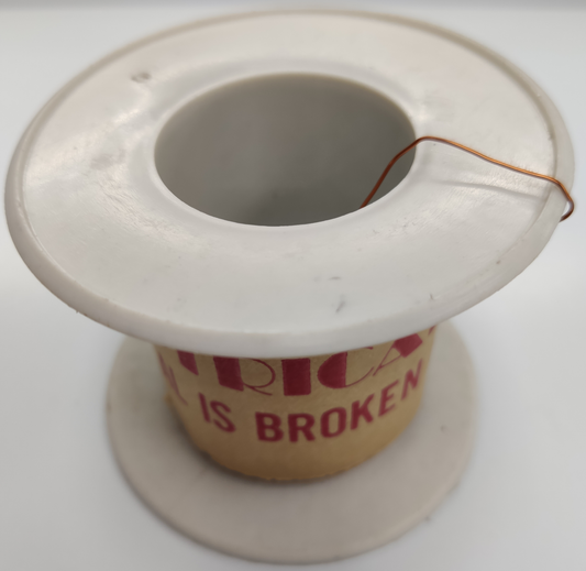 Philflex spool of thin enamel copper Magnet Wire AWG 43 - 200g on white plastic reel for winding