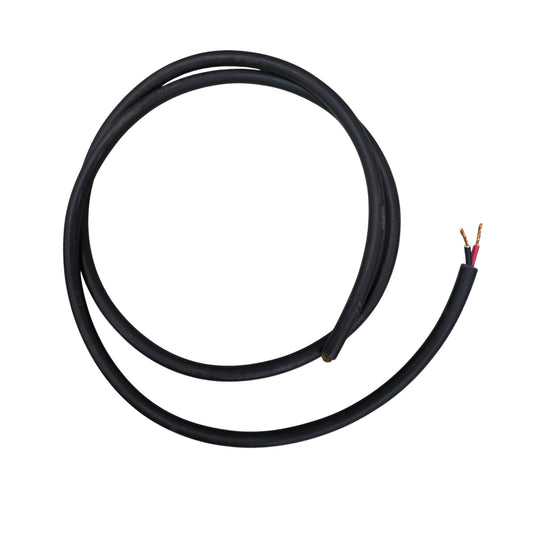 Phelps Dodge 18 gauge 2 core electrical wire in black with exposed copper ends